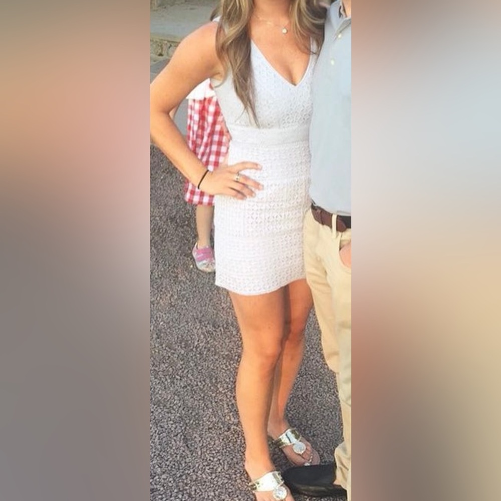 Eyelet mini dress worn once